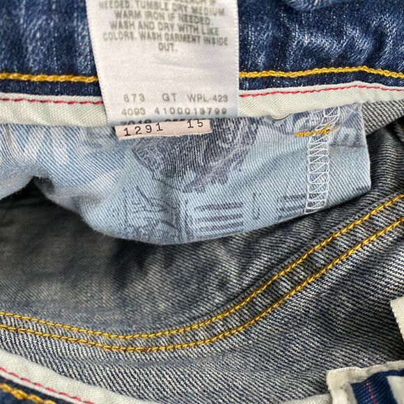 Vintage Levis 510 Jeans Mens 34 Blue Super Straight Stretch Denim 90s Casual - Picture 10 of 13